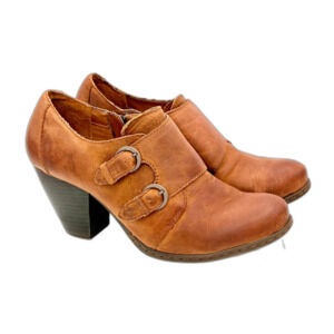 BOC by Born Brown Leather Double Monk Strap Booties Woman’s size 7.5